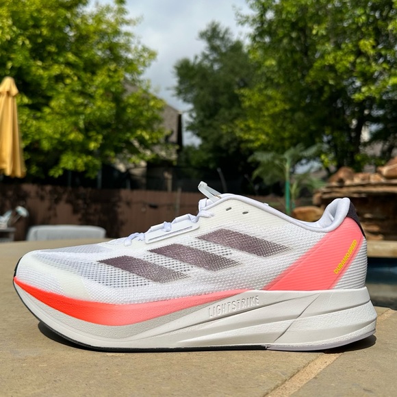 Adidas Duramo Speed M White Pink Running Shoes- Size 11.5 Mens IF1205 - Picture 3 of 6